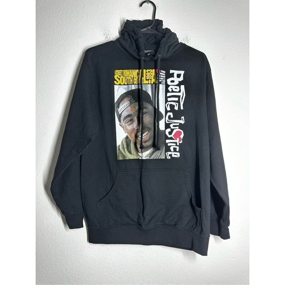Tupac Shakur Poetic Justice Mens  Size S/P  Black Hoodie Sweatshirt